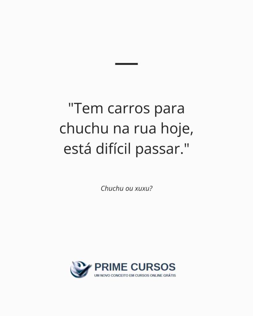 Exemplo de frase para uso da palavra "Chuchu": Tem carros para chuchu na rua hoje, está difícil passar.