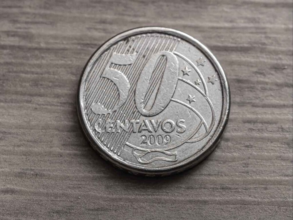 Moeda de 50 Centavos 2009 sem Inscrição na Borda