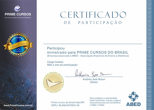Certificado Prime Cursos - Cursos Online para Você
